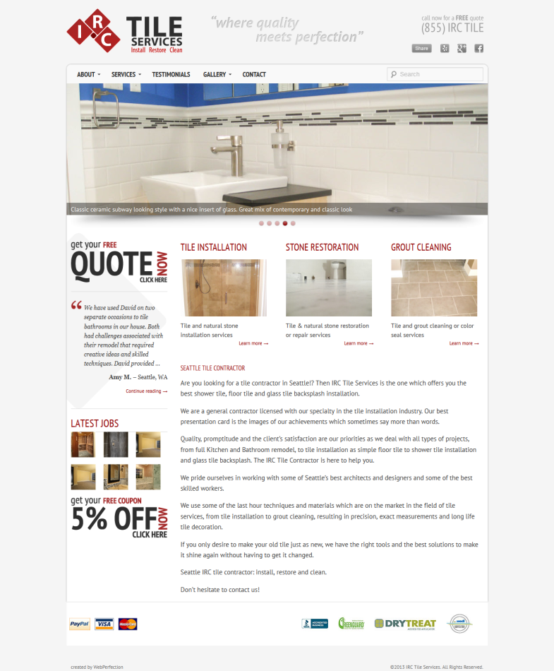 Seattle Tile Contractor - IRC Tile Services